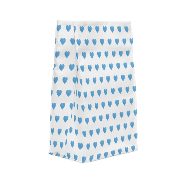 Preppy Insulated Stay Cool Lunch Bag - Watercolor Blue Hearts - Water Resistant