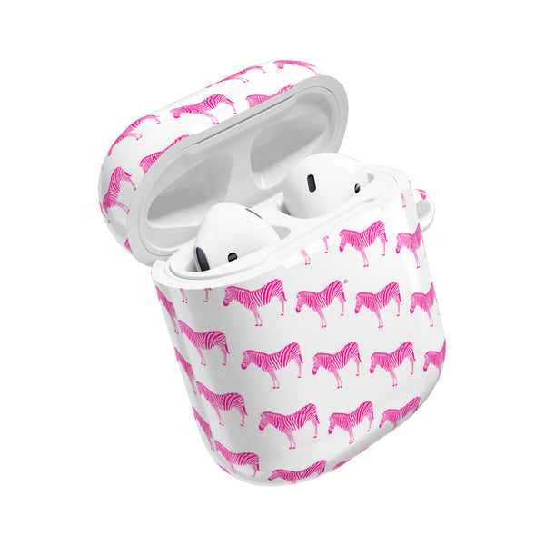 Preppy Pink Zebra Pattern AirPod Case, AirPod Pro Case, All generations
