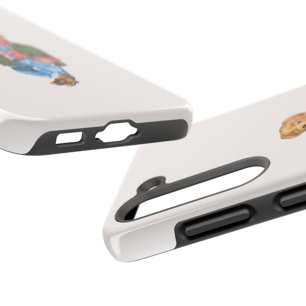 Preppy Bear Cargo Jacket iPhone case, Tough Protective double layer