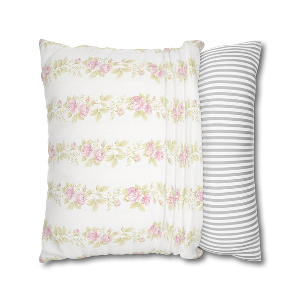 Romantic Shabby Chic Preppy Floral Pillow Cover with Zip Closure - Cover Only - Insert not included