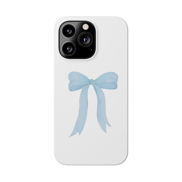 Blue Bow Phone Case, Coquette ,  preppy print Phone Case Slim and Sleek, all iPhone 15 14 Plus Pro Max 13