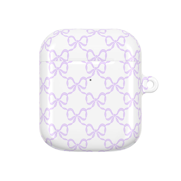 Purple Bow Pattern AirPod Case, , Gift for Her, Cute Accessories, preppy Flower Pattern AirPods Cover, Preppy Purple Bows