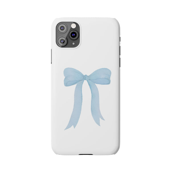 Blue Bow Phone Case, Coquette ,  preppy print Phone Case Slim and Sleek, all iPhone 15 14 Plus Pro Max 13