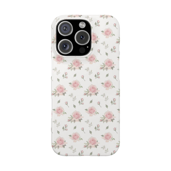 Preppy floral blush pink  Print Phone Case Slim, Impact Resistant Shell, all iPhone Models 14 Pro Max 13