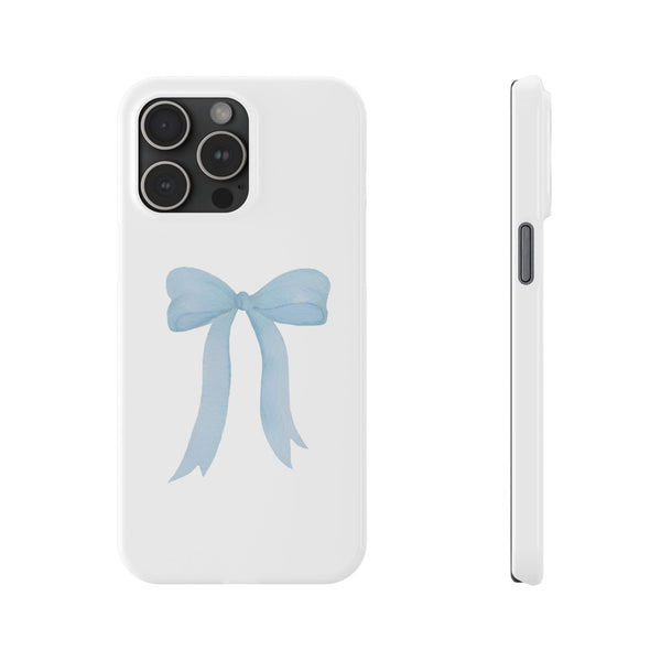 Blue Bow Phone Case, Coquette ,  preppy print Phone Case Slim and Sleek, all iPhone 15 14 Plus Pro Max 13