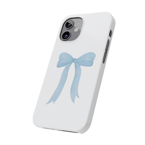 Blue Bow Phone Case, Coquette ,  preppy print Phone Case Slim and Sleek, all iPhone 15 14 Plus Pro Max 13