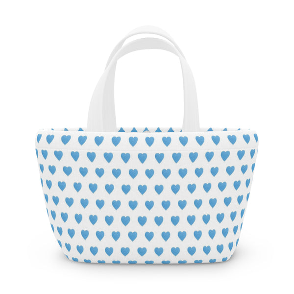 Preppy Blue Hearts lunch bag, insulated, cooler bag, One size, washable, magnet closure