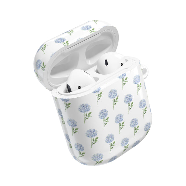 Blue Hydrangea Pattern AirPod Case, , Gift for Her, Cute Accessories, preppy Flower Pattern AirPods Cover, Grand Millennial blue and white