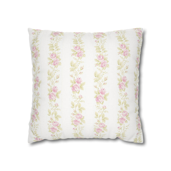 Romantic Shabby Chic Preppy Floral Pillow Cover with Zip Closure - Cover Only - Insert not included