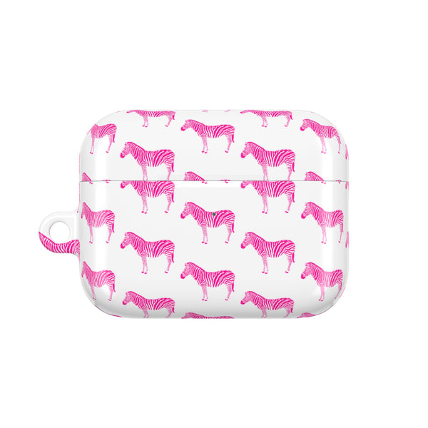 Preppy Pink Zebra Pattern AirPod Case, AirPod Pro Case, All generations