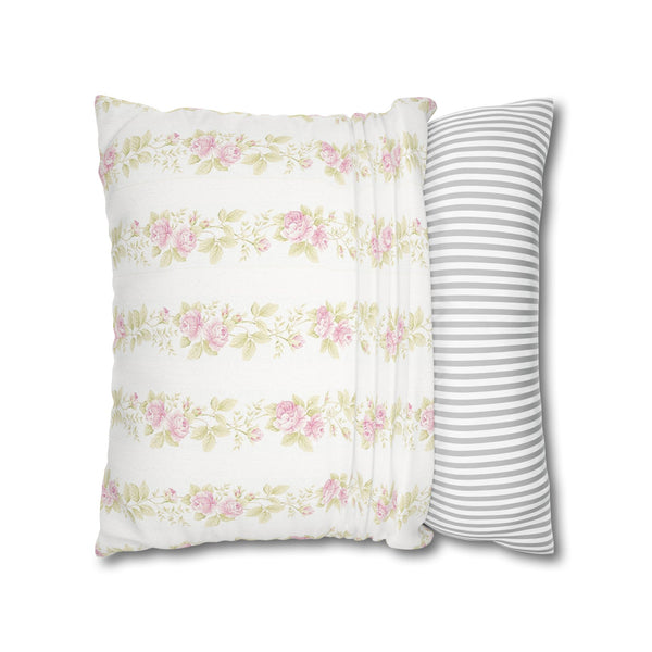 Romantic Shabby Chic Preppy Floral Pillow Cover with Zip Closure - Cover Only - Insert not included