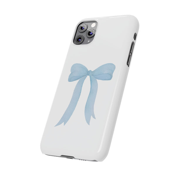 Blue Bow Phone Case, Coquette ,  preppy print Phone Case Slim and Sleek, all iPhone 15 14 Plus Pro Max 13