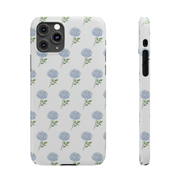 Hydrangea pattern, blue hydrangea preppy summer Phone Case Slim and Sleek, Preppy and Classic, Impact Resistant Shell