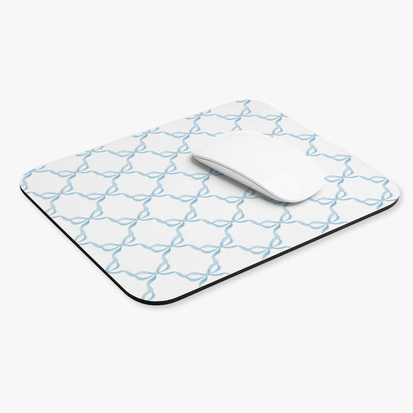 Mouse Pad Watercolor Preppy Bows Blue dorm room home office school supplies