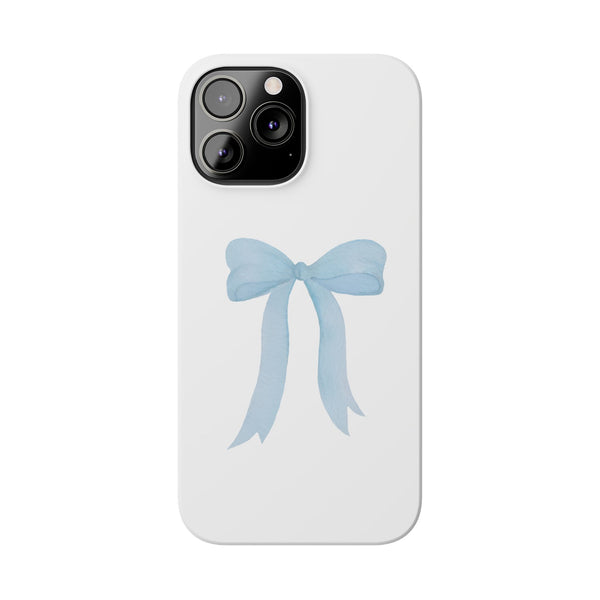 Blue Bow Phone Case, Coquette ,  preppy print Phone Case Slim and Sleek, all iPhone 15 14 Plus Pro Max 13