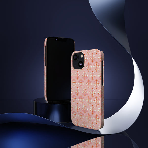 Preppy Boho Chic in soft pinks , Chinoiserie iphone case, Samsung,  Phone Case Slim and Sleek, Classic, Impact Resistant Shell