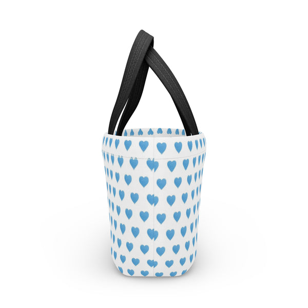 Preppy Blue Hearts lunch bag, insulated, cooler bag, One size, washable, magnet closure