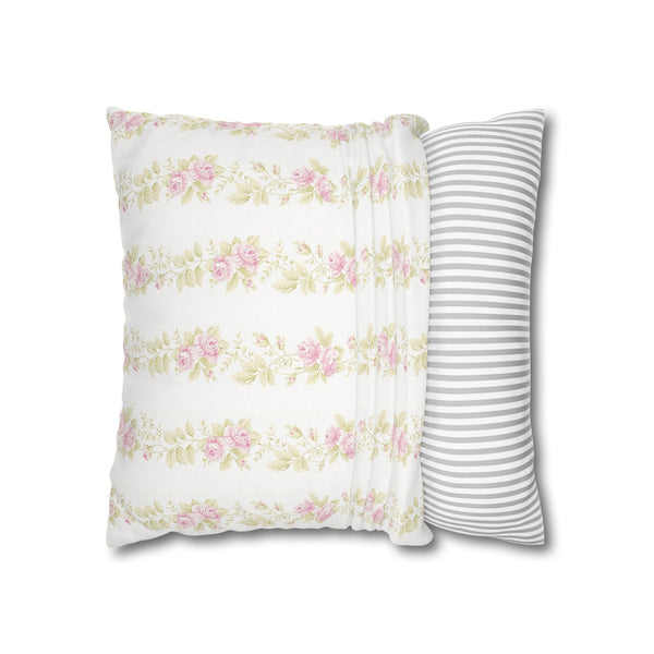 Romantic Shabby Chic Preppy Floral Pillow Cover with Zip Closure - Cover Only - Insert not included