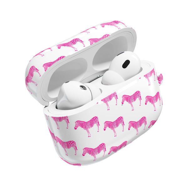 Preppy Pink Zebra Pattern AirPod Case, AirPod Pro Case, All generations