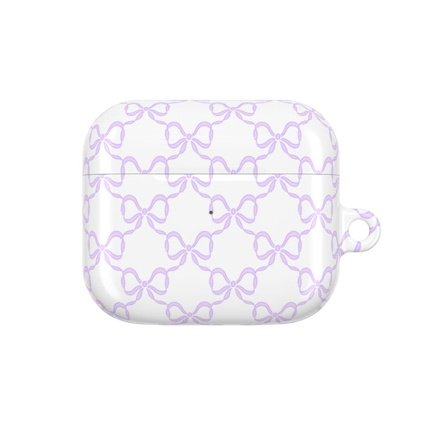 Purple Bow Pattern AirPod Case, , Gift for Her, Cute Accessories, preppy Flower Pattern AirPods Cover, Preppy Purple Bows