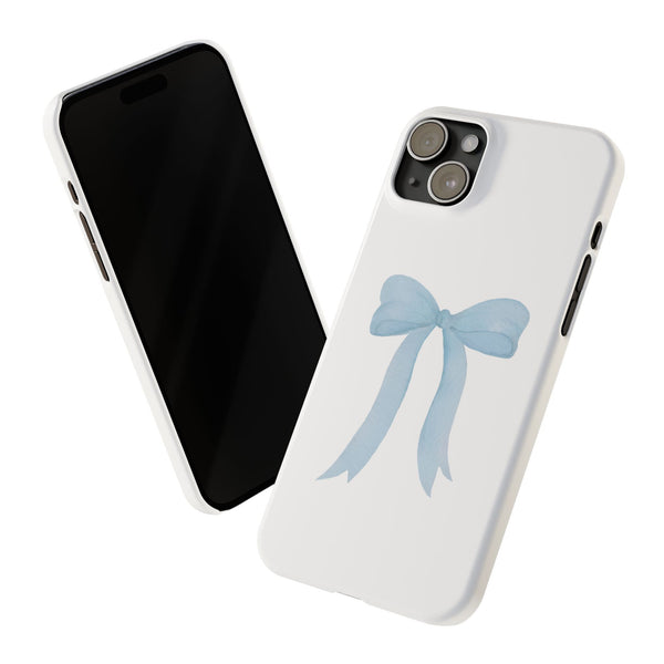 Blue Bow Phone Case, Coquette ,  preppy print Phone Case Slim and Sleek, all iPhone 15 14 Plus Pro Max 13