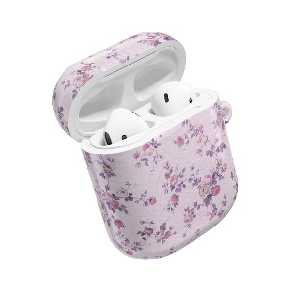 Preppy Purple Floral Pattern AirPod Case, , Gift for Her, Cute Accessories,  Lavender
