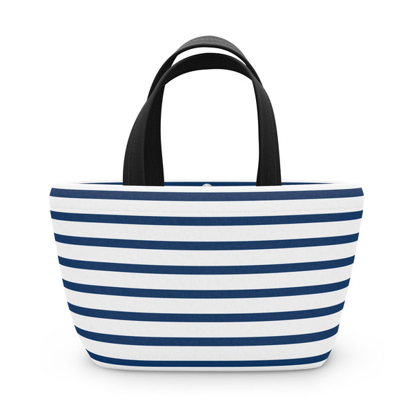 Preppy Navy Stripes lunch bag, insulated, cooler bag, One size, washable, magnet closure