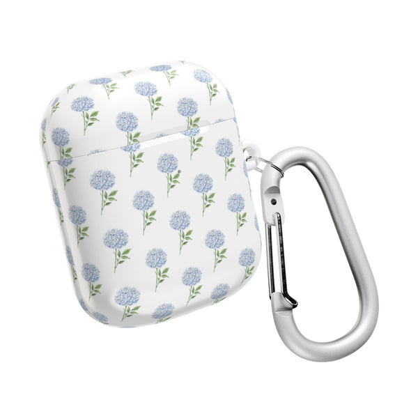 Blue Hydrangea Pattern AirPod Case, , Gift for Her, Cute Accessories, preppy Flower Pattern AirPods Cover, Grand Millennial blue and white