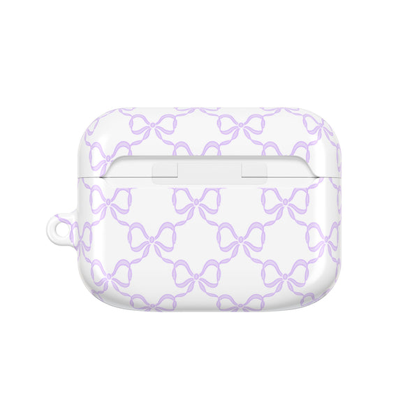 Purple Bow Pattern AirPod Case, , Gift for Her, Cute Accessories, preppy Flower Pattern AirPods Cover, Preppy Purple Bows