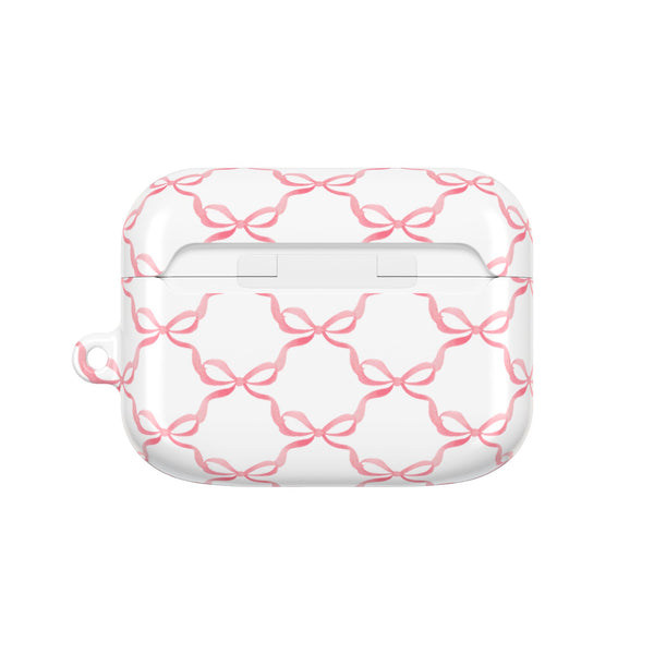 Pink Bow Pattern AirPod Case, , Gift for Her, Cute Accessories, preppy Flower Pattern AirPods Cover, Grand Millennial