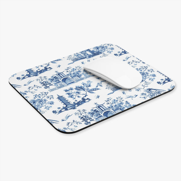 Mouse Pad Chinoiserie Blue and White Toile I Preppy Desk dorm room home office school supplies