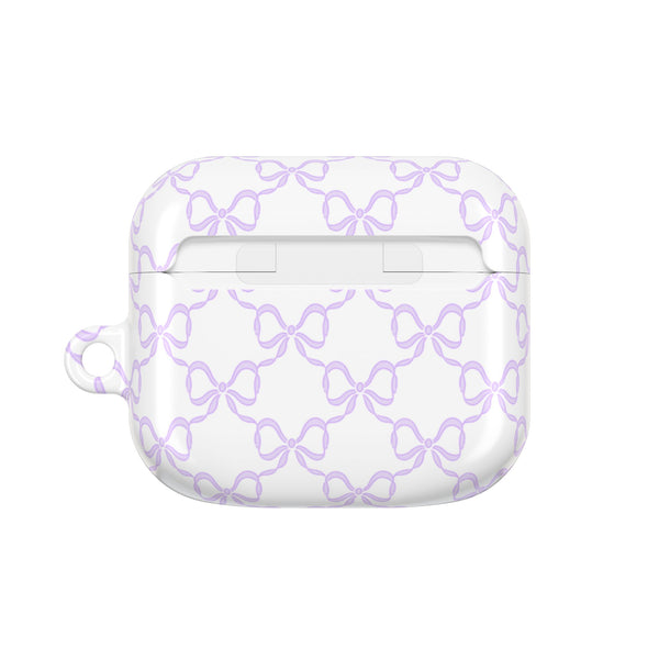 Purple Bow Pattern AirPod Case, , Gift for Her, Cute Accessories, preppy Flower Pattern AirPods Cover, Preppy Purple Bows
