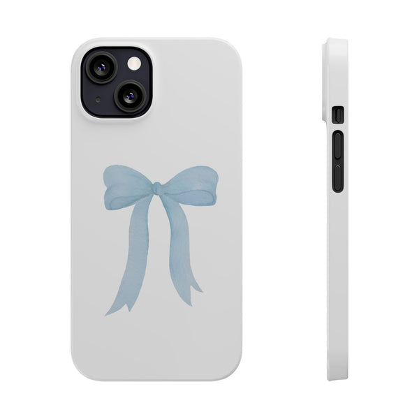 Blue Bow Phone Case, Coquette ,  preppy print Phone Case Slim and Sleek, all iPhone 15 14 Plus Pro Max 13