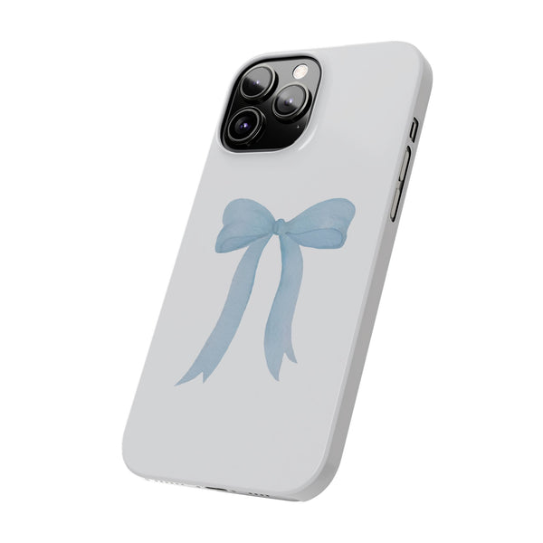 Blue Bow Phone Case, Coquette ,  preppy print Phone Case Slim and Sleek, all iPhone 15 14 Plus Pro Max 13