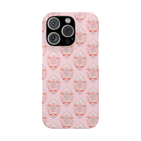 Preppy Boho Chic Block Print Phone Case Slim and Sleek, Impact Resistant Shell, all iPhone Models 14 Pro Max 13