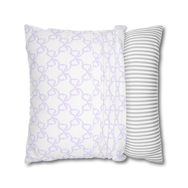 Pillow Cover, Watercolor Bow Lavender, Pillow Cover with Zip Closure - Cover Only - Insert not included
