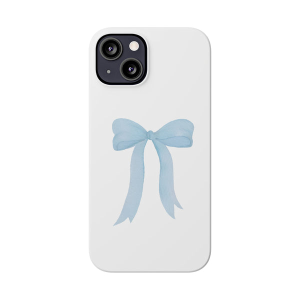 Blue Bow Phone Case, Coquette ,  preppy print Phone Case Slim and Sleek, all iPhone 15 14 Plus Pro Max 13