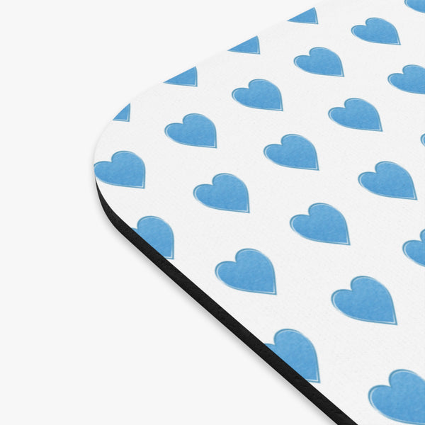 Mouse Pad Watercolor blue hearts dorm room home office school supplies