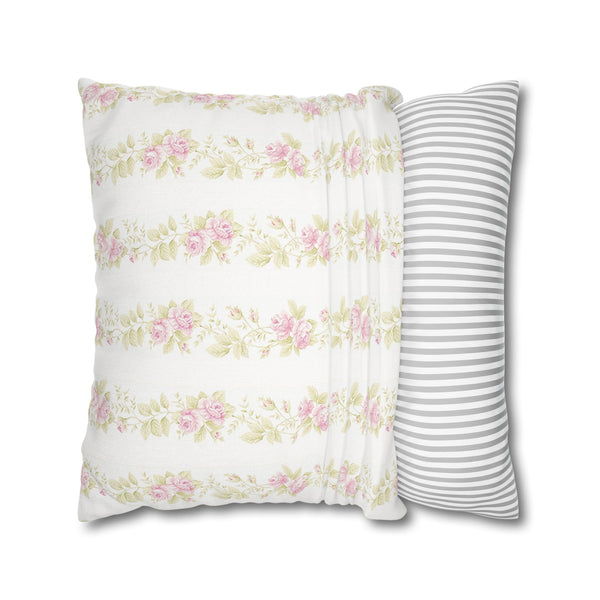 Romantic Shabby Chic Preppy Floral Pillow Cover with Zip Closure - Cover Only - Insert not included