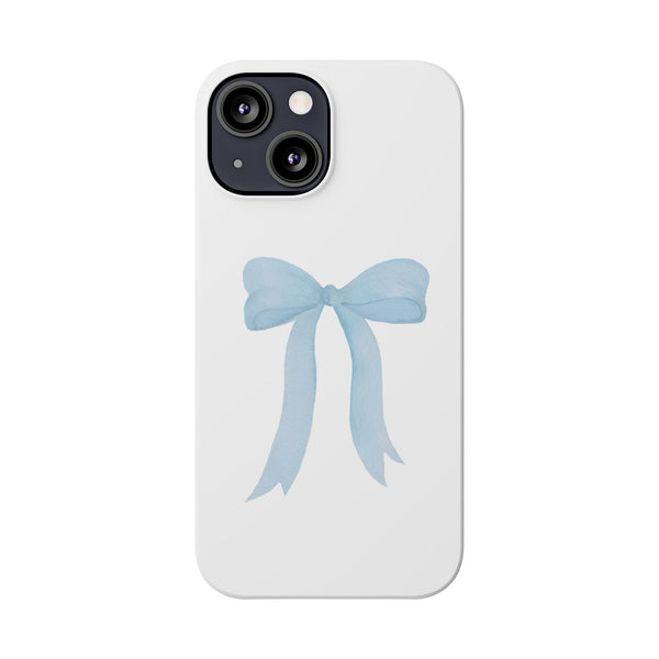 Blue Bow Phone Case, Coquette ,  preppy print Phone Case Slim and Sleek, all iPhone 15 14 Plus Pro Max 13