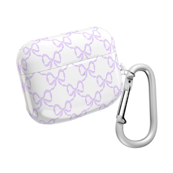 Purple Bow Pattern AirPod Case, , Gift for Her, Cute Accessories, preppy Flower Pattern AirPods Cover, Preppy Purple Bows