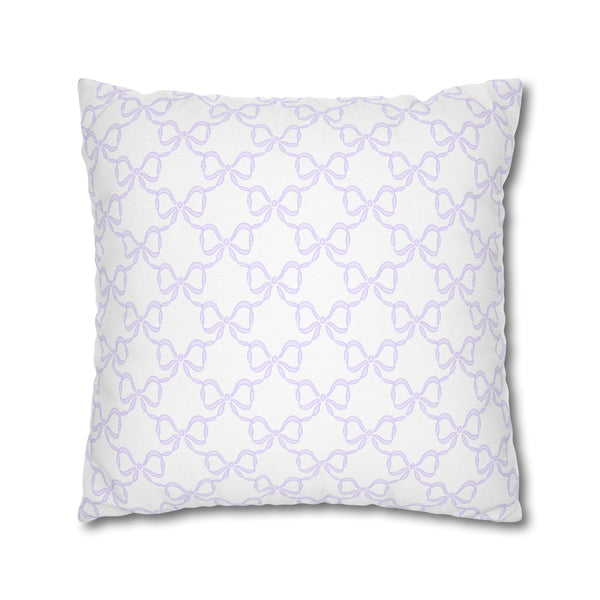 Pillow Cover, Watercolor Bow Lavender, Pillow Cover with Zip Closure - Cover Only - Insert not included