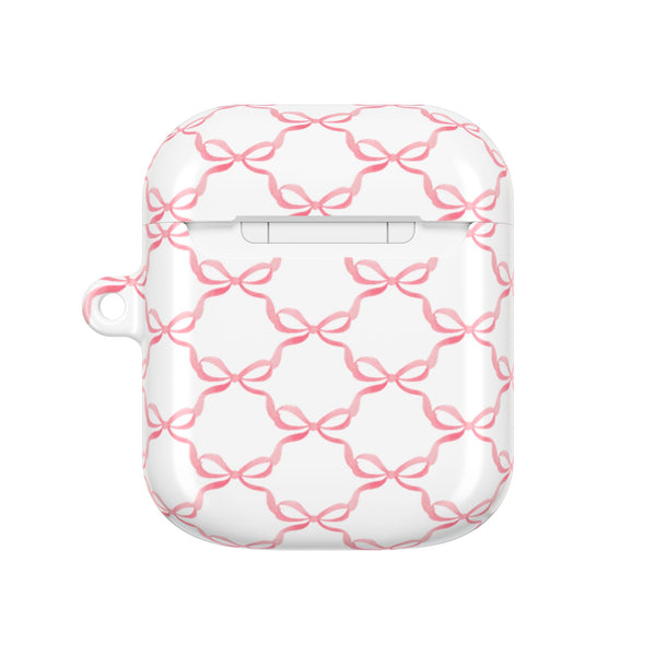 Pink Bow Pattern AirPod Case, , Gift for Her, Cute Accessories, preppy Flower Pattern AirPods Cover, Grand Millennial