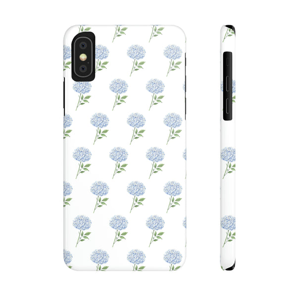 Hydrangea pattern, blue hydrangea preppy summer Phone Case Slim and Sleek, Preppy and Classic, Impact Resistant Shell