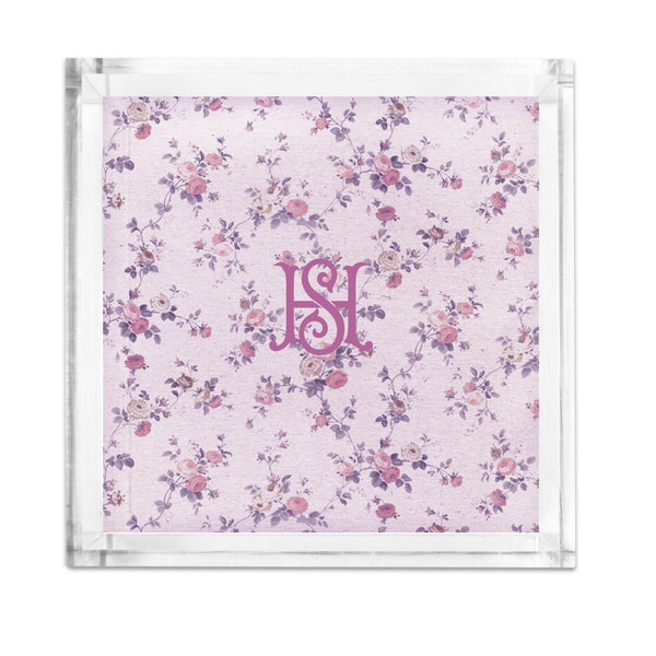 Lucite Tray - Preppy Loveshack inspired Floral Lavender