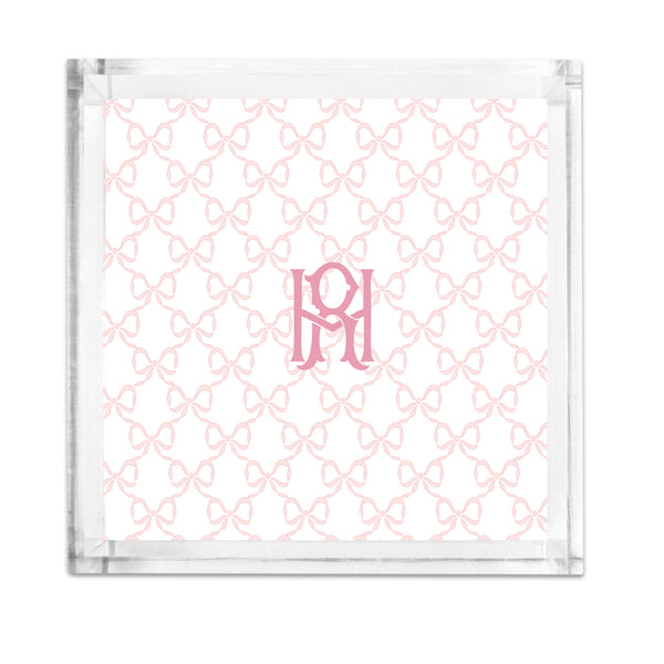 Lucite Tray - Preppy Loveshack inspired preppy Pink bows