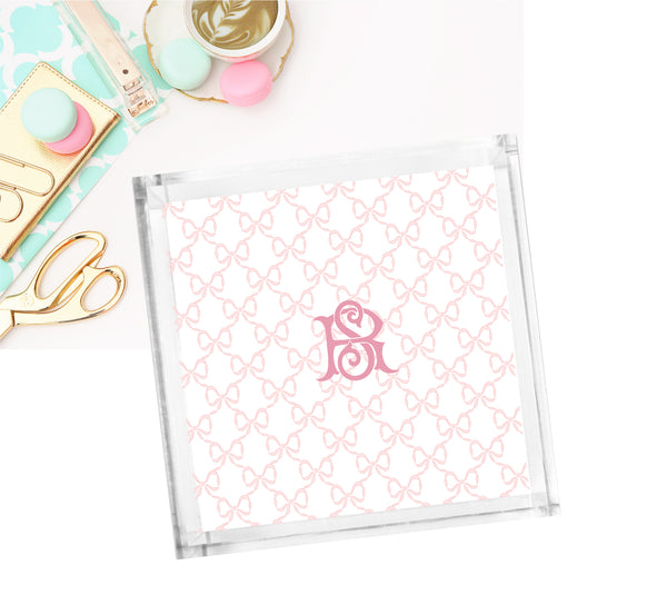Lucite Tray - Preppy Loveshack inspired preppy Pink bows