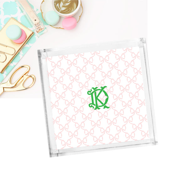 Lucite Tray - Preppy Loveshack inspired preppy Pink bows