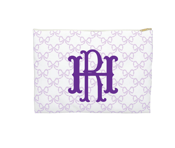 Canvas Zip Monogrammed Lavender with Chinoiserie Monogram