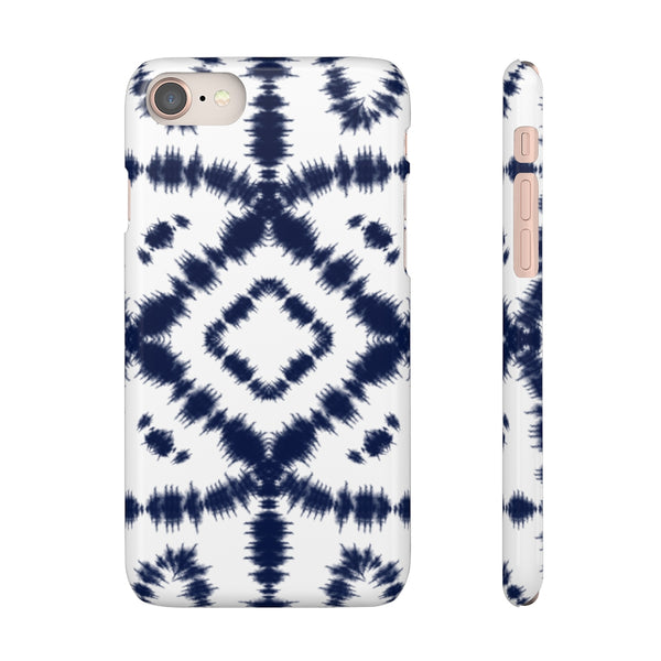 Shibori Navy + White Phone Case